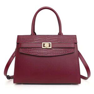 Cowhide Leather Square Bag – Women's Elegant Shoulder & Crossbody Purse